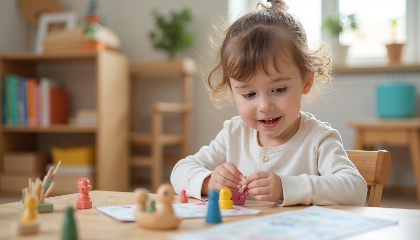 Copii fericiți într-o școală Montessori modernă, explorând materiale educaționale.